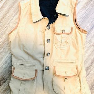 Ralph Lauren Reversible khaki & navy utility vest
